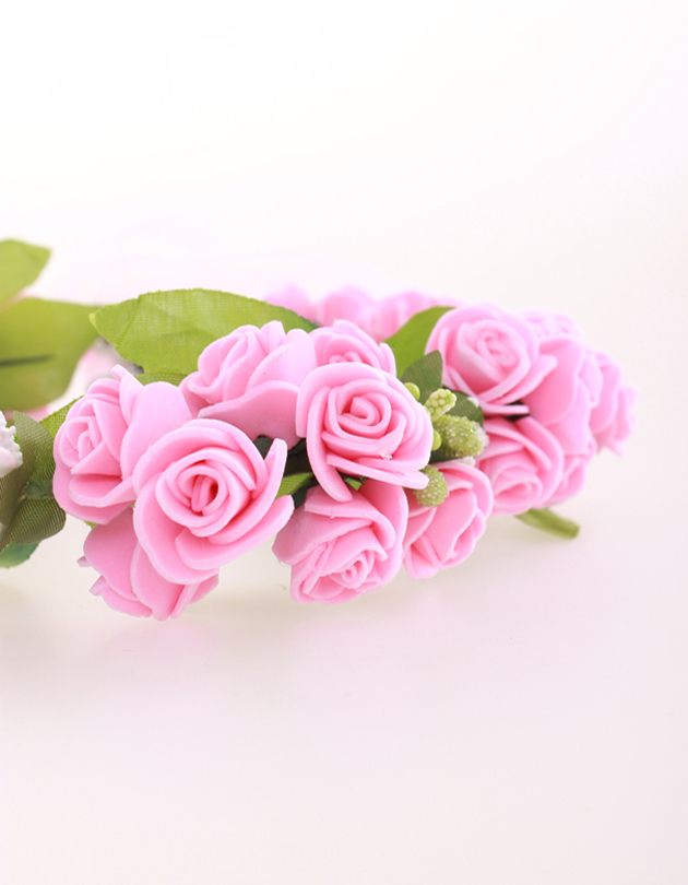 Rochelle Floral Crown in Light Fuschia